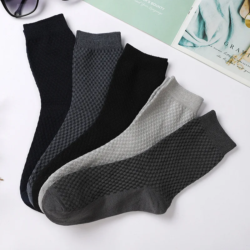 24Hours Fast Ship High Quality Men Bamboo Fiber Socks Men Breathable Compression Long Socks Business Casual Male Large Size38-45