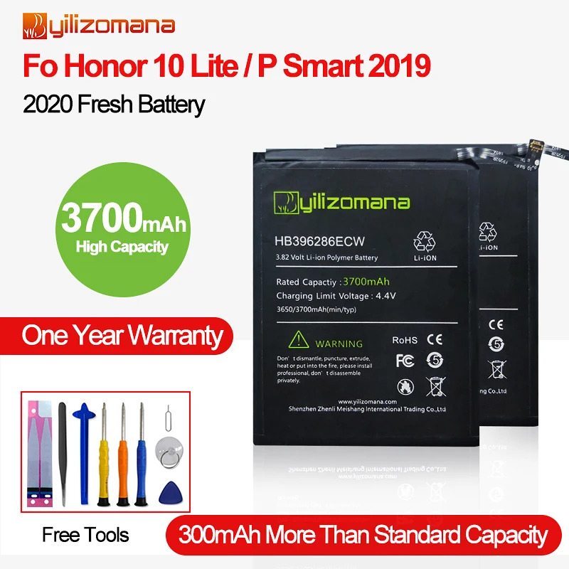 

YILIZOMANA HB396286ECW Original Replacement Battery 3700mAh for Huawei Honor 10 Lite / P Smart 2019 / Honor 10i Batteries