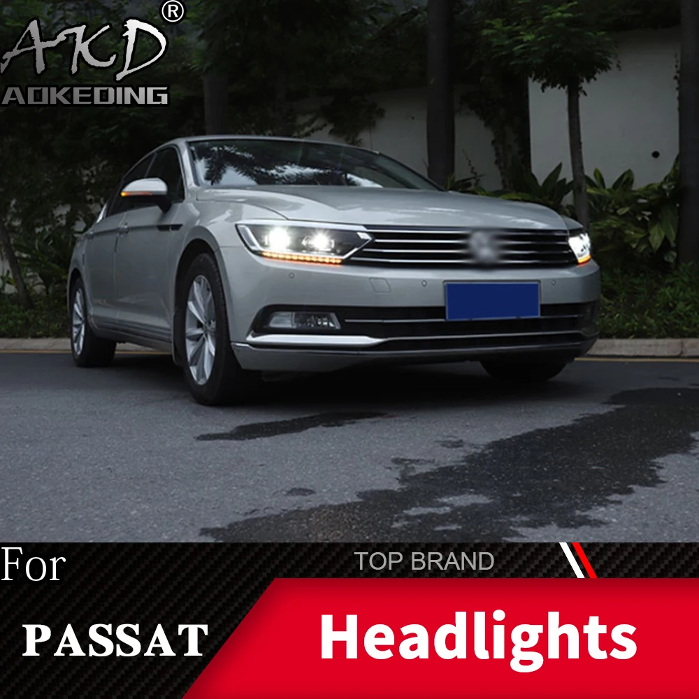 Головной фонарь для автомобиля VW Passat B8- фары Противотуманные фары Дневные ходовые огни DRL H7 светодиодный Биксеноновая лампа автомобильные аксессуары