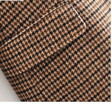 Женские формальные твидовые клетчатые блейзеры с узором гусиная лапка и