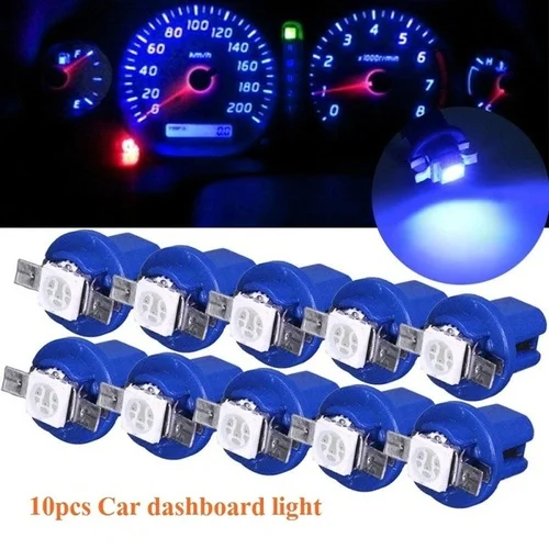 10pcs T5 B8.5D 5050 1SMD Gauge LED Car Dashboard Side Interior Dash