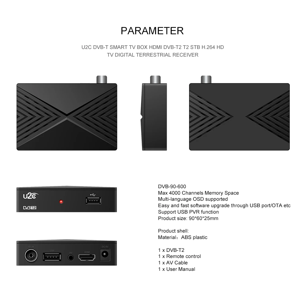 Мини U2C DVB-T2 приемник Цифровой Full HD 1080P ТВ тюнер DVB T2 Vga H.264 с USB WiFi спутниковый приемник-декодер DVB T2 Россия