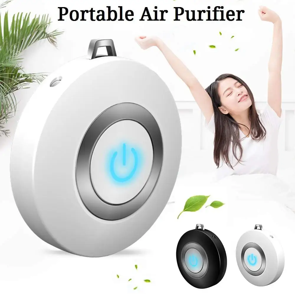 

USB Wearable Air Purifier Necklace Mini Portable Air Cleaner Negative Ion Generator Low Noise Air Freshener for Adults Kids