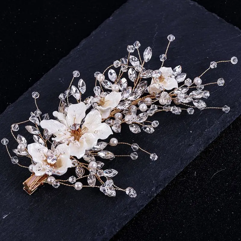 Women Rhinestone Hair Clip Bridal Wedding Hair Accessories Crystal Hairpin Romantic Jewelry Bride Hair Style Decor 4