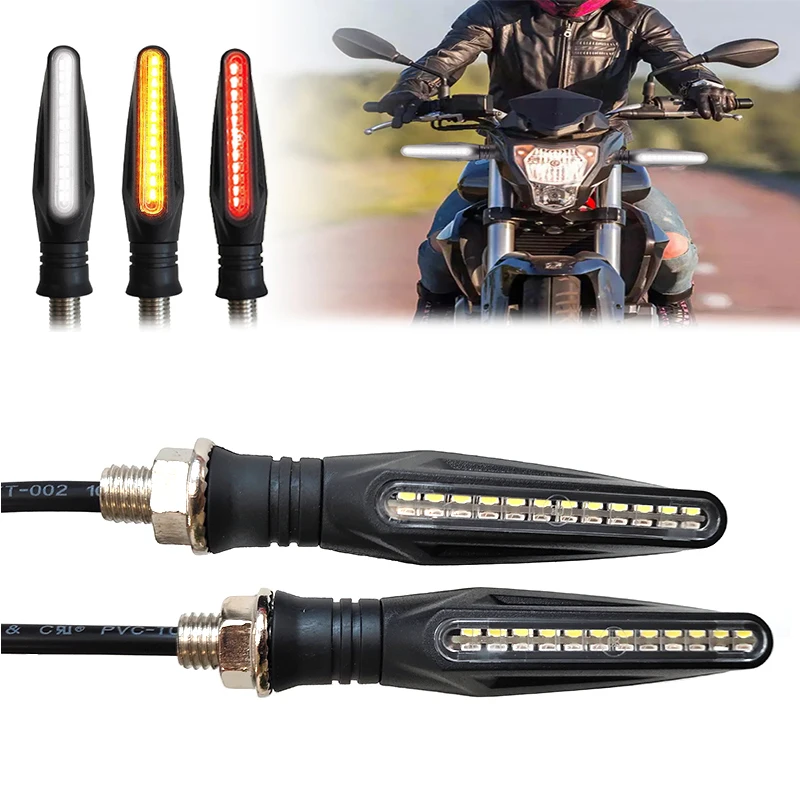 Universal ABS Turn Signal Red Lights 12 LED Bulb Blinker Indicator Lamp Flowing 