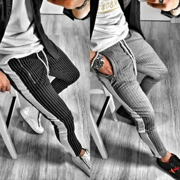 

New Mens Tracksuit Bottoms Gym Sports Striped Pants Jogging Jogger Running Trousers Size Athletics