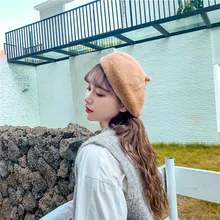 Зимняя однотонная теплая шапка унисекс в стиле ретро для мужчин и женщин, теплая шапка с ушками, женская шапка из искусственного меха кролика#5