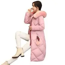 AliExpress хлопковая стеганая одежда для женщин Зимний стиль корейский стиль длинный большой меховой воротник пуховик с хлопковой подкладкой
