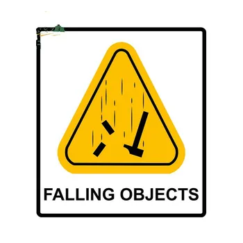 

13cm x 11.6cm for Danger Falling Objects Warning Sign Car Stickers Car Accessories for GTR EVO SX Windows Decals