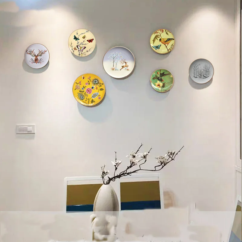 Lucky elk ceramic hanging plate, creative wall decoration, three-dimensional pendant, creative living room decoration 4