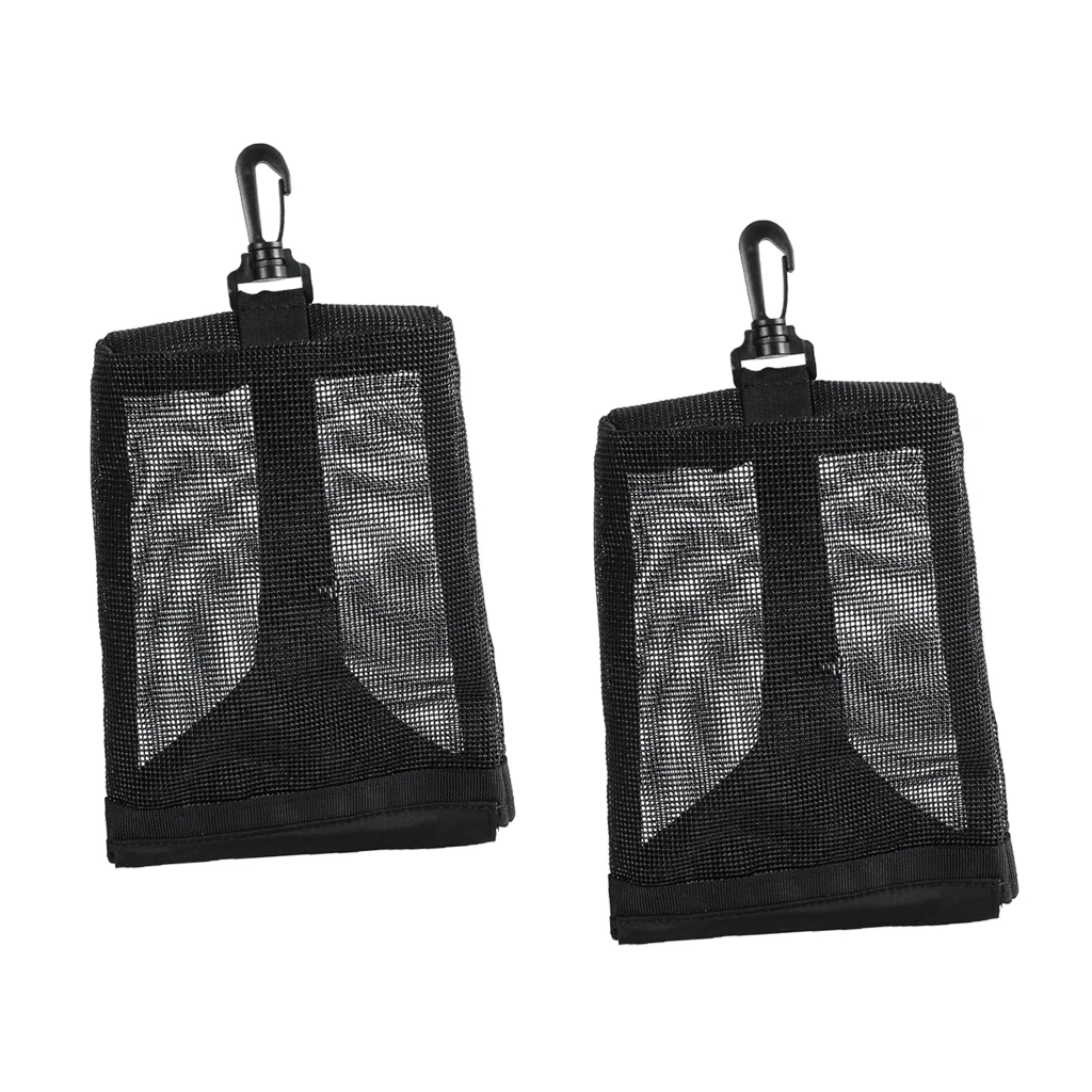 2 Pcs Scuba Diving Weight Pocket Dive Accessories Holder Mesh Pouch Organizer Bag with Clip Equipment Accessories
