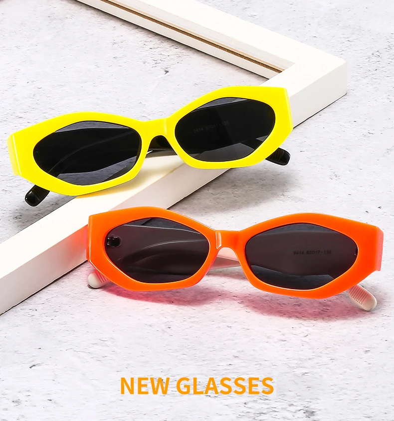 oversized square sunglasses SO&EI Ins Popular Fashion Polygon Cat Eye Women Sunglasses Retro Colorful Oval Eyewear Shades UV400 Men Trending Sun Glasses coach sunglasses