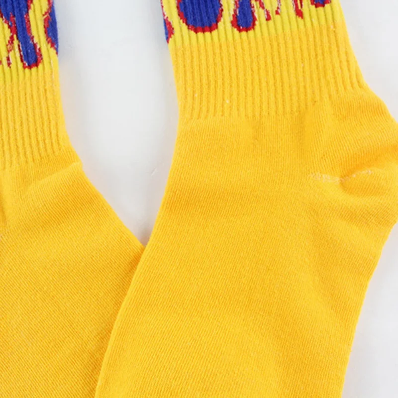 Trend Harajuku Wind Flame Cotton Socks Street Hip Hop Skateboard Men And Women Sports Socks Hip Hop