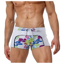 Модные сексуальные мужские плавки с цветочным принтом, мужские плавки, шорты для пляжа Sunga Masculina Praia#3