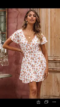 

2020 new Spring Summer European Printed female Dress zaraing vadiming sheining WOMEN Dress streetwear S486