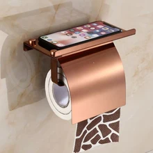 Toilet Paper Holder with Shelf, Stainless Steel Tissue Holder, Drilling Toilet Paper Roll Holder, Silver, Gold, Black, Rose Gold