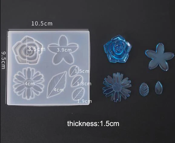 flower Мини прекрасный цветок лист силиконовая форма для хлеба для изготовления ювелирных изделий Смола Ювелирный инструмент УФ-формы для эпоксидной смолы декоративные поделки - Цвет: flower