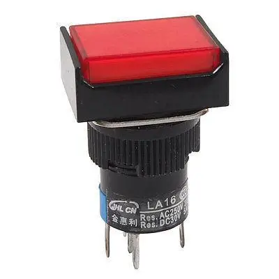 

Red Neon Light Self Locking Pushbutton Switch AC 3A/250V DC 5A/30V Hvfqy