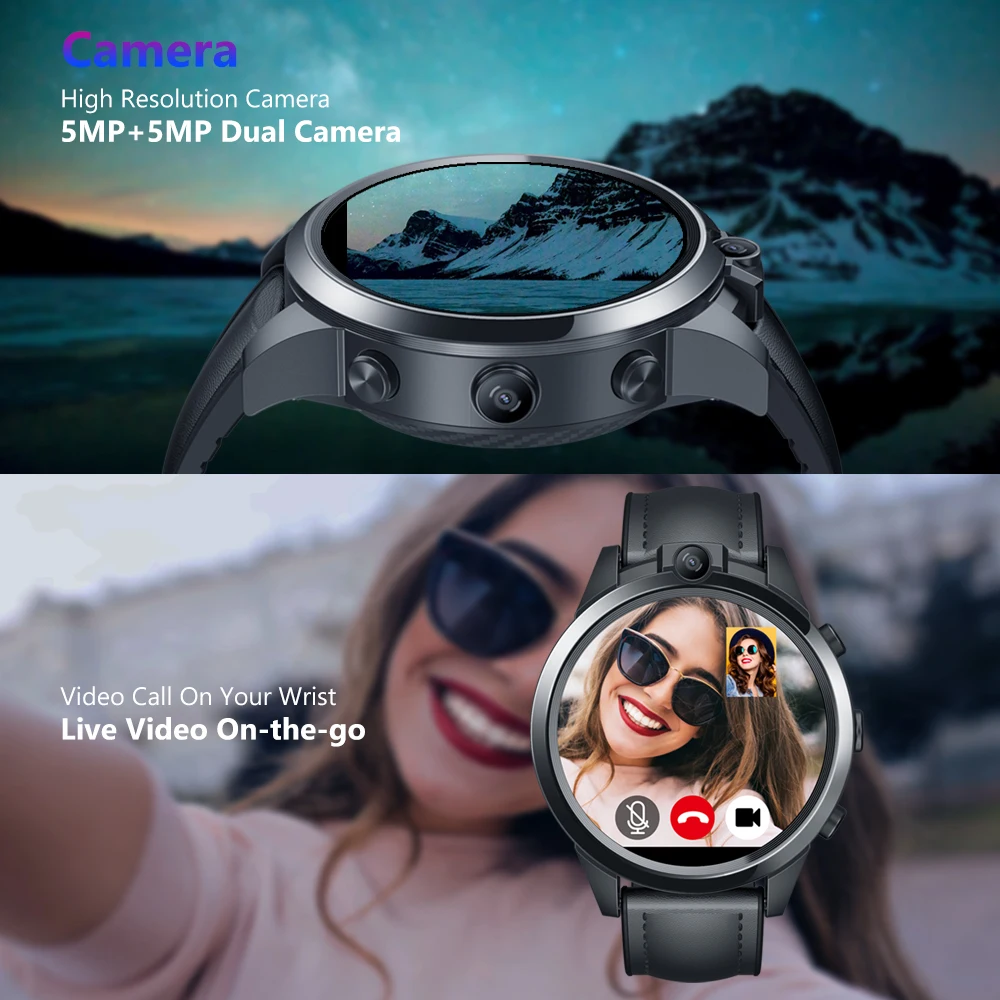 US $139.99 Zeblaze THOR 5 PRO Smart Watch 16Inch Screen Quad Core Processor 50MP Dual Cameras Fitness Tracker Smartwatch For Android IOS