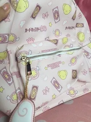 Cardcaptor Sakura Kinomoto Star Japan аниме напечатанный из искусственной кожи рюкзак школьные сумки рюкзак на плечо розовый закрывающийся на молнию рюкзак сумка
