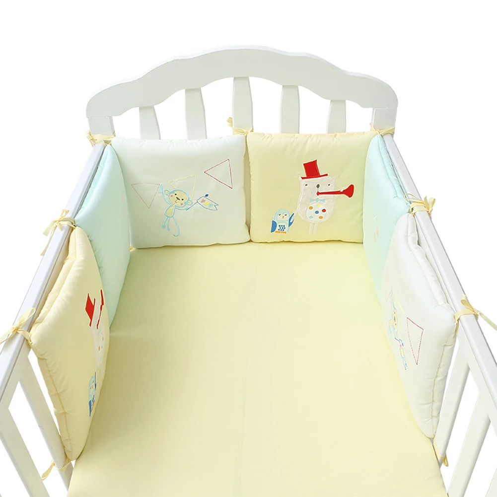 6 шт. для детской кроватки симпатичный защитный чехол безопасности комнаты декор подушки детская кровать бампер набор хлопок смесь новорожденных красочные мягкие Мультяшные подушечки
