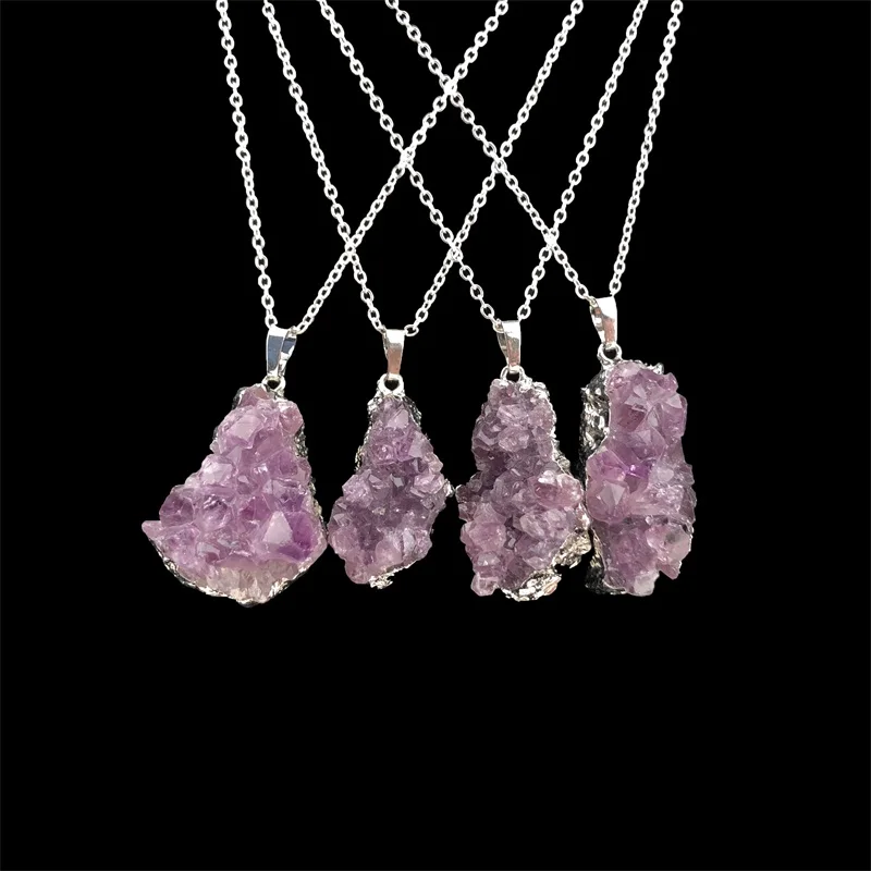 1 Pcs Irregular Shape Natural Purple Amethysts Pendant Fashion Jewelry For Necklace (Random in SHAPE) |
