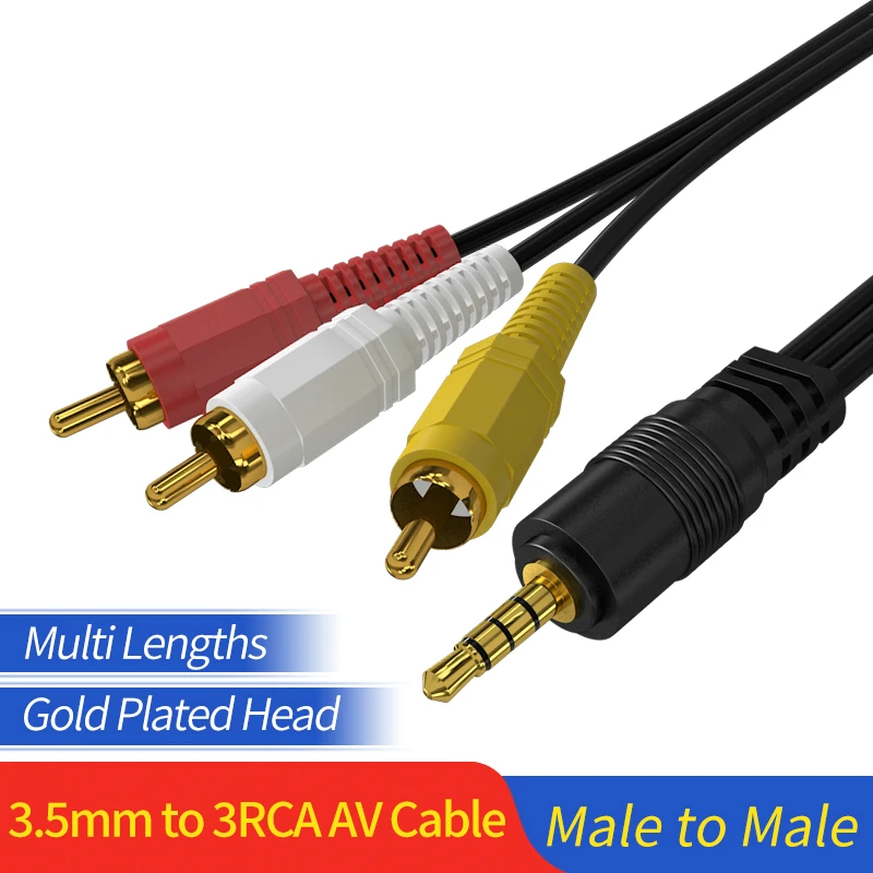 Переходник GCX 3 5 мм на 3RCA со штекера штекер стандарта RCA аудио конвертер видео AV