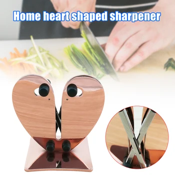 

Stainless Steel Heart-shaped Sharpener with Base Sharpening Stone for Kitchen Household @LS