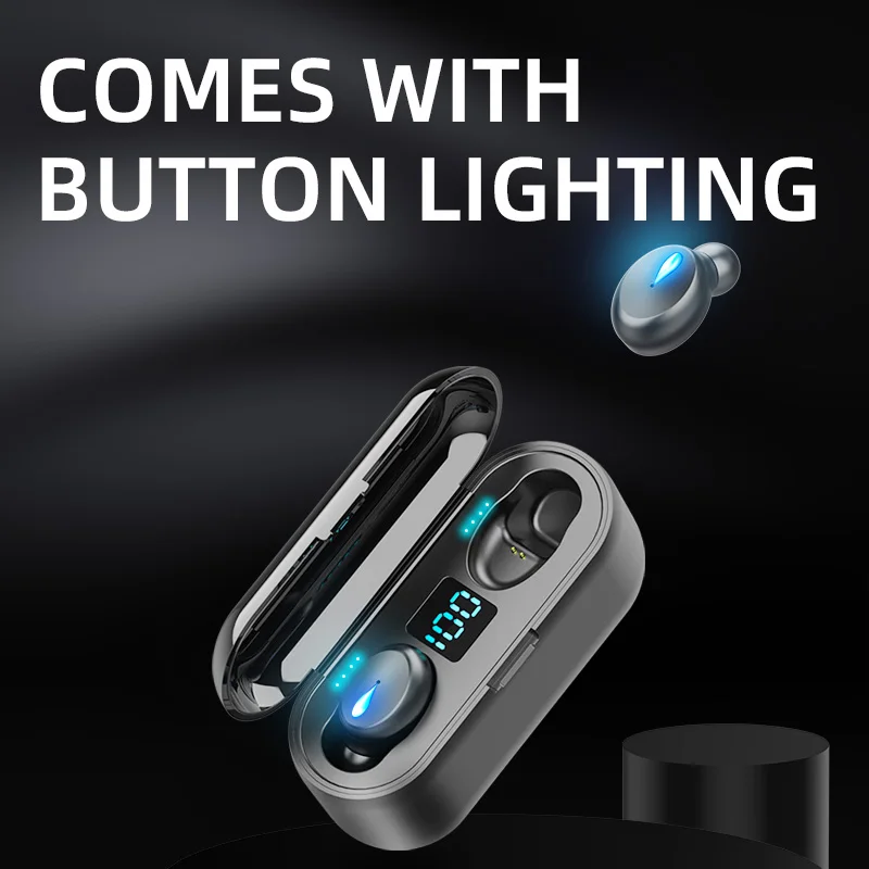 TWS Bluetooth 5 0 Earphones 2200mAh Charging Box Wireless Headphone 9D Stereo Sports Waterproof Earbuds Headsets With Microphone