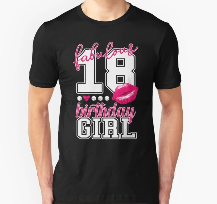 Men tshirt 18th happy Birthday College Style Girls Shirt T Printed T-Shirt tees top | Мужская одежда