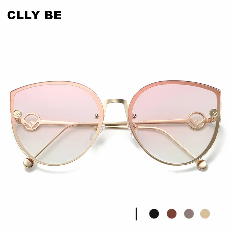 Солнцезащитные очки кошачий глаз женские дизайнерские брендовые зеркальные