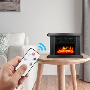 

Electric Fireplace With Remote Control Heater Portable Tabletop Indoor Household Flame Heater Stove Decorate Fireplaces 1000W