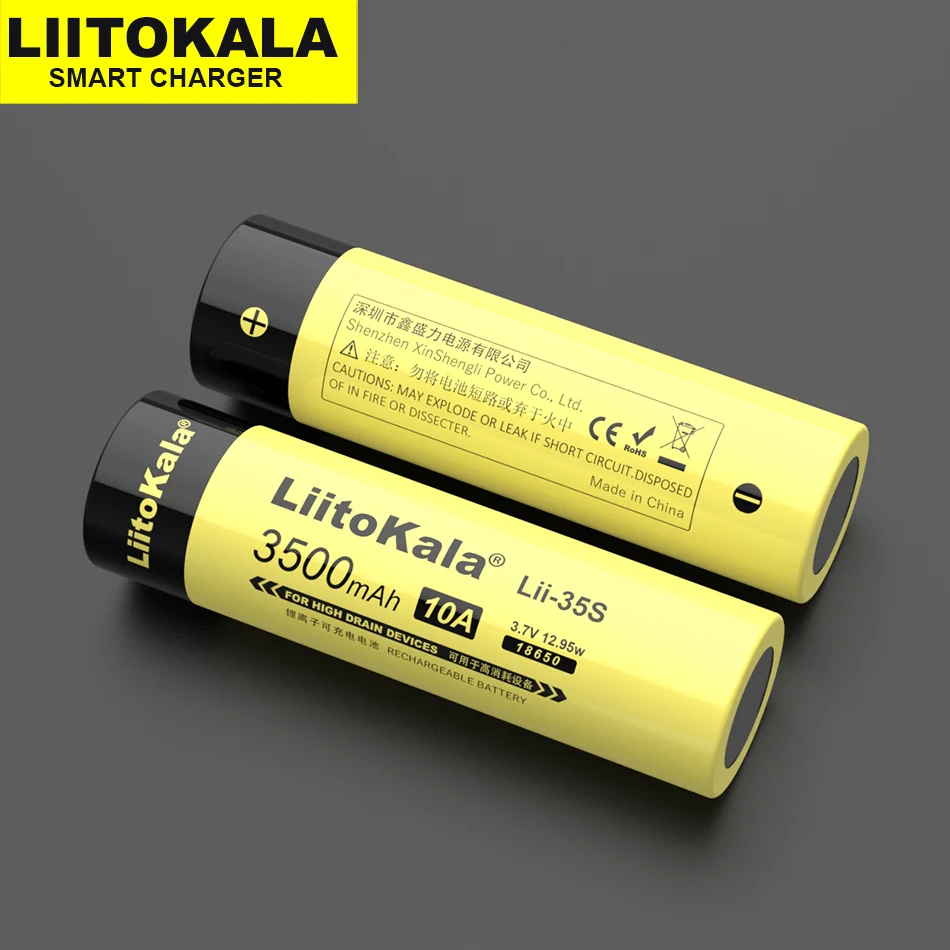1 10 единиц LiitoKala Lii 35S 18650 Аккумулятор 3 7 в литий ионный аккумулятор 3500 мАч для