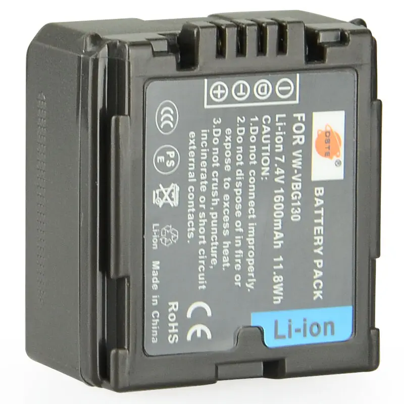 3 шт. 1600 мАч 7,4 V VW-VBG130 VBG130-M Камера Батарея для цифрового фотоаппарата Panasonic SD100 SD20 HS20 HS200 HS300 TM300 TM20 HS250 HS100 TM20 TM10