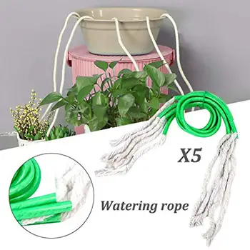 

5Pcs Self Watering Wick Cord Cotton Core Rope DIY Planter Pot Irrigation Auto Waterer Tool for Indoor Potted Plant Self-Watering