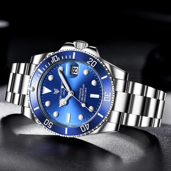 

LIGE New Watches Mens Automatic Mechanical Tourbillon Clock Fashion Sapphire Glass 316L Steel 50 Waterproof Watch NH35 Movement