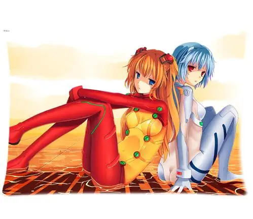 S23 Аниме Neon Genesis Аска Лэнгли сорью»(Evangelion Подушка Чехол персонажей Аска Рей Аянами Чехлы прямоугольник двух сторон Наволочки Чехол - Цвет: S23