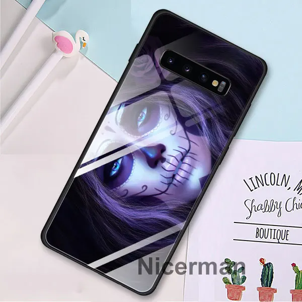 03 Мрачный смерть с косой смерти молитва закаленное Стекло Чехлы для samsung Galaxy S10 S8 S9 плюс S10e Note 9 10 плюс A50 A30 чехол Coque - Цвет: 03