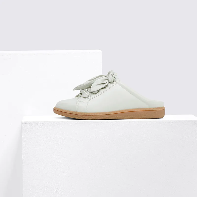 

White Shoes 2019 Autumn Summer Style Slip-on Lace-up Flat Top Shoes Small CK Daily Life Casual Style Slipper Loafers