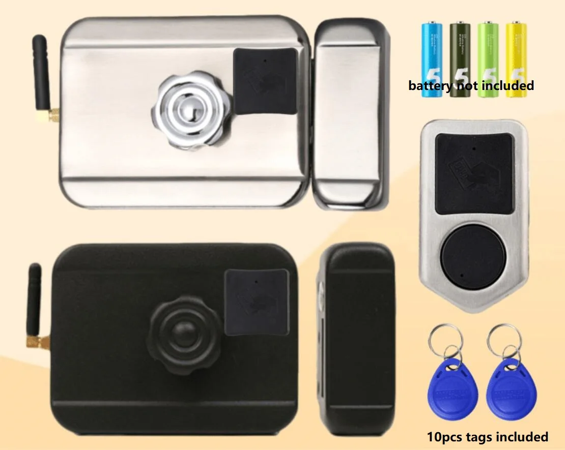 Home office 125KHZ 10 tags Battery power Wireless Remote control Electronic Rim Lock with Key lock | Безопасность и защита