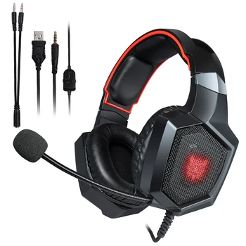 

3.5mm K8 Fashion For PC Gamer Headset Computer Stereo Suspended Headband Adjustable Earphone Gaming Headphone Wired