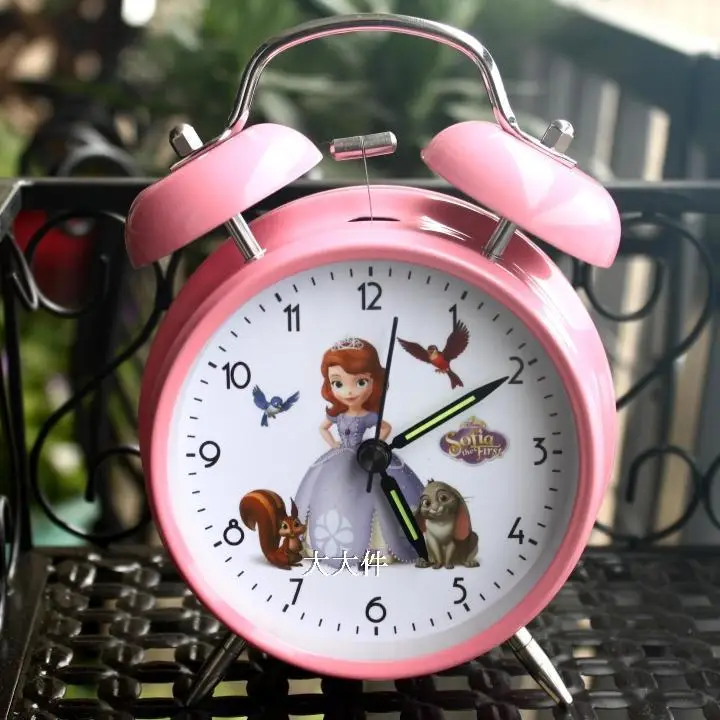 

Disney Princess Sophia Lazy Get Up Metal Bell Silent Cartoon Alarm Clock
