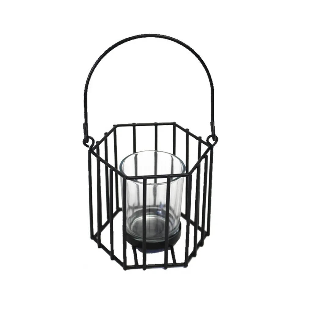 Nordic Retro Candle Holder Metal Iron Black Gold Light Holder Candlestick Lamp Lantern Home Party Decor versieringen voor feest