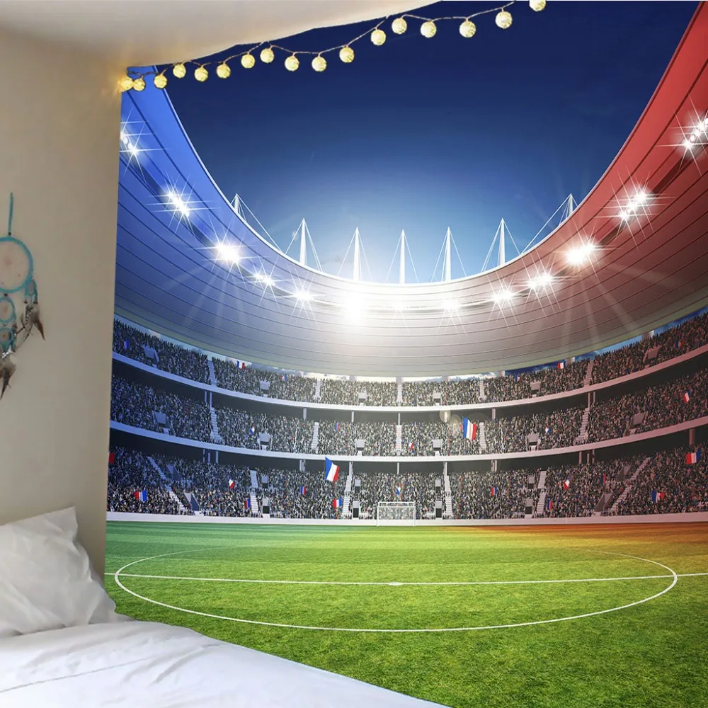 Customized football field wall hanging decorative tapestry painting clothe craft background decor rectangular tapestry Bedspread