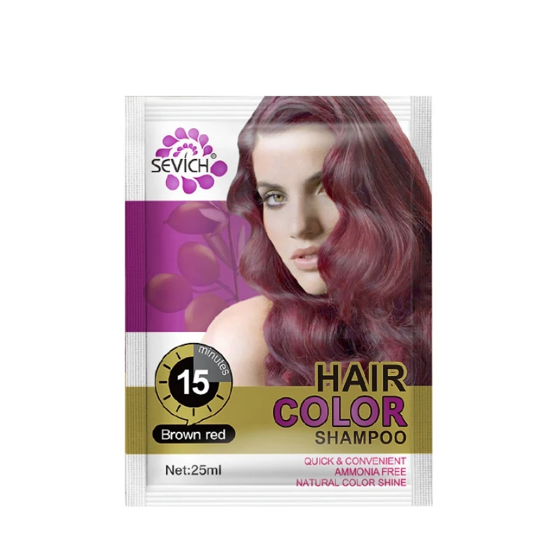 Органический натуральный Быстрый окрашивающий шампунь красящий шампунь для волос Шампунь Красоты Волос - Цвет: 02