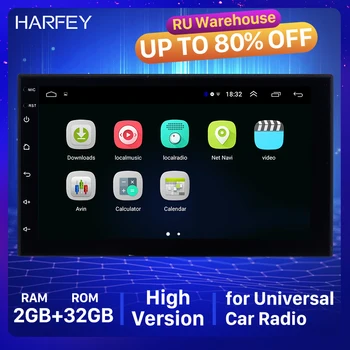 

Harfey Car Multimedia Player RAM 2GB+ ROM 32GB Android 9.1 7" 2Din Universal Radio GPS navi Unit For VW Nissan Kia bluetooth