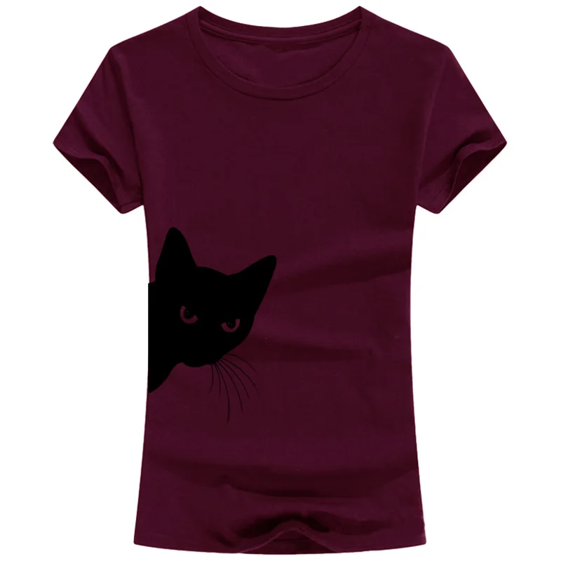 cat looking out side Print Women tshirt Cotton Casual Funny 2019 NEW t shirt For Lady Girl Top Tee Hipster Tumblr Drop Ship | Женская