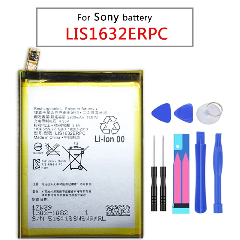Замена для Sony батареи SONY Xperia XZ F8331 F8332 DUAL LIS1632ERPC натуральная батарея телефона