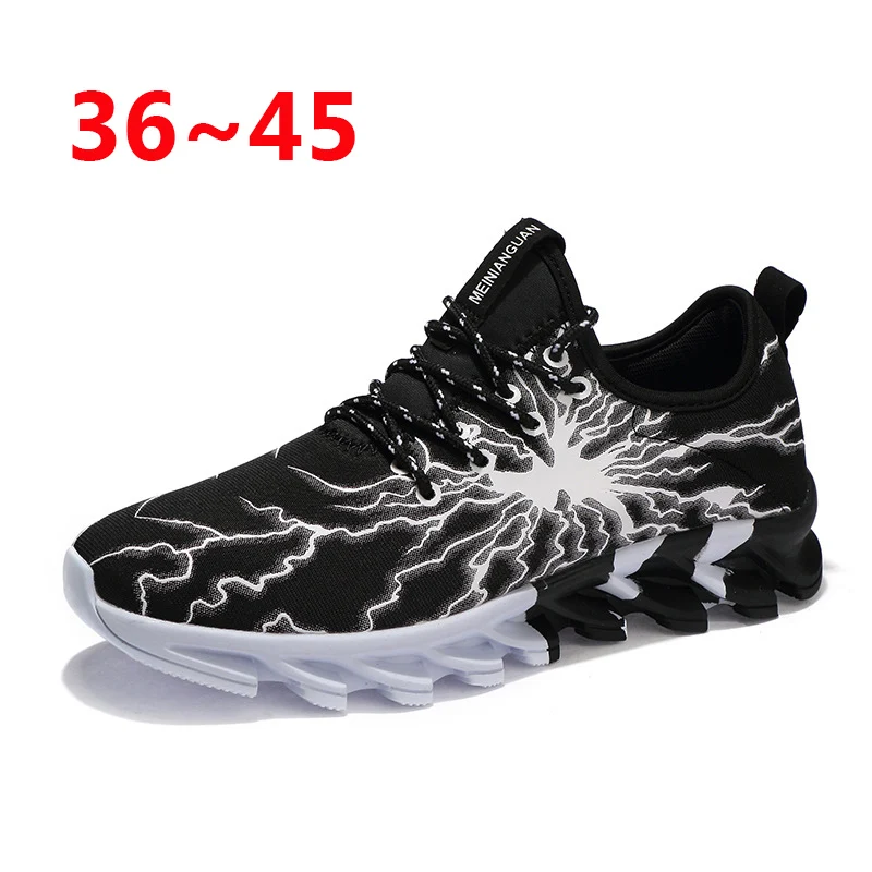 

Lovers Men Fashion Blade Shoes Casual Mesh Lightning Pattern Low Top Zapatillas Comfortable Light Flat Shoes Male Outdoor Shoes