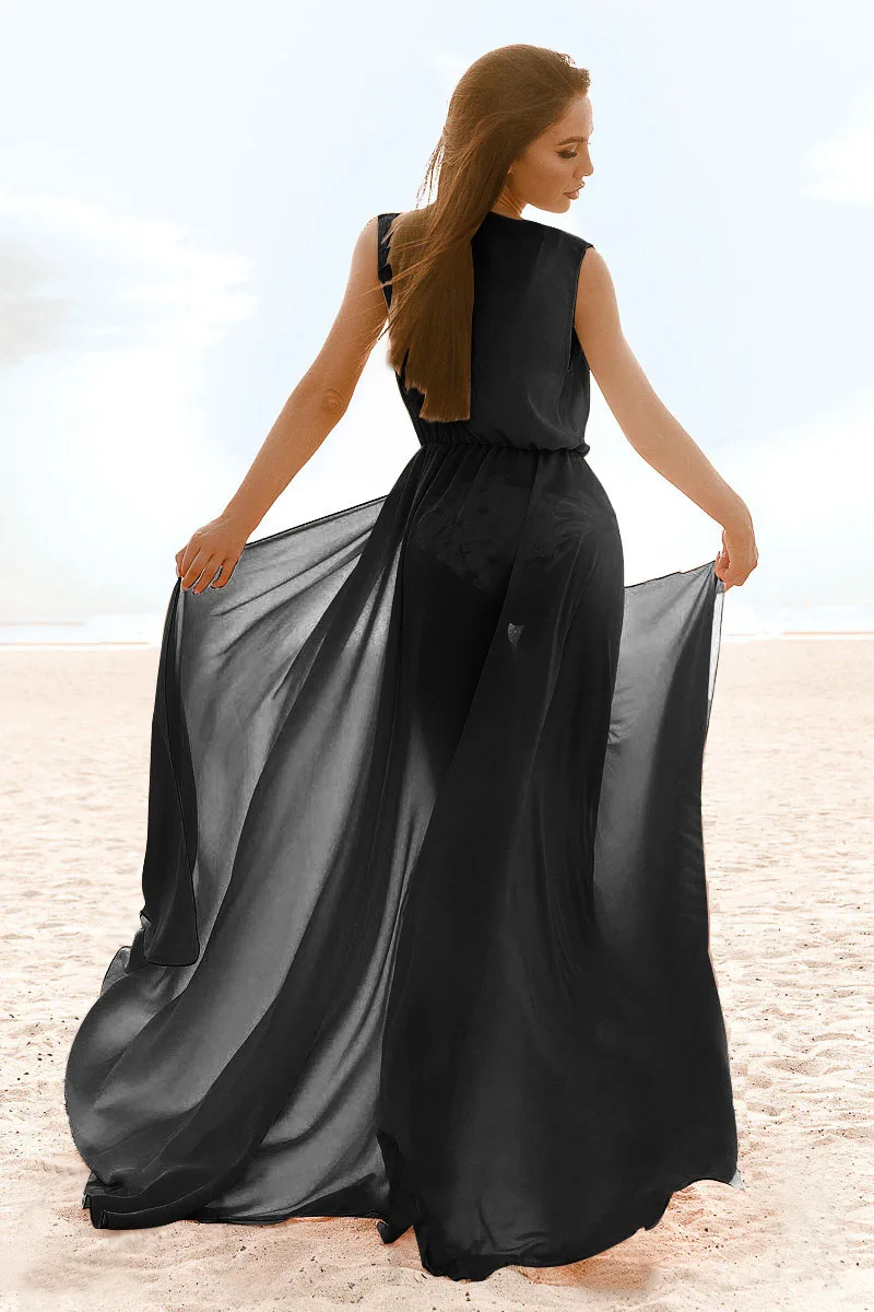 Swim Cover Up For Women Dresses Summer Beach Plus Size One-Piece Dress Has Unveiled New Cardigan Bikini Solid Acetate